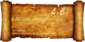 Lóczi Cirill névjegykártya